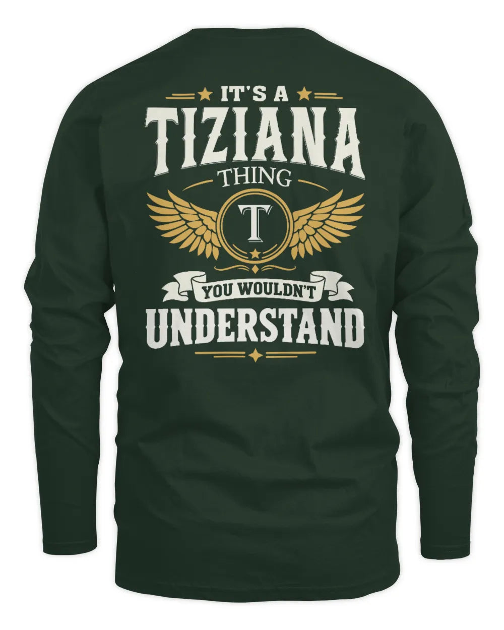 TIZIANA KT06-M008 It’s a [NAME] Thing – You Wouldn’t Understand | Personalized Vintage T-Shirt - Men's Long Sleeved T-Shirt - Forest Green