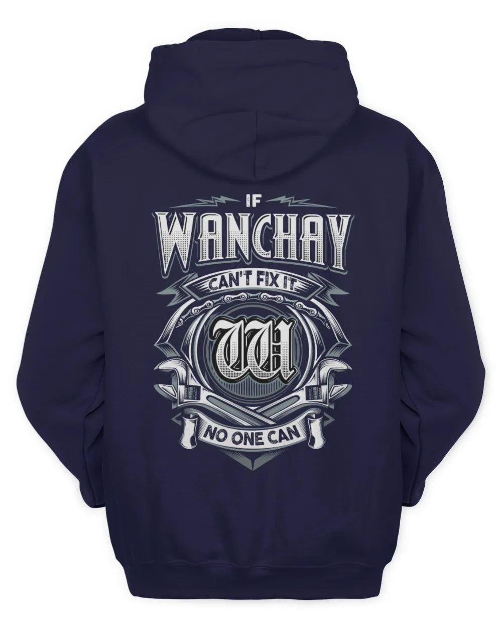 WANCHAY AP81-K4-626 - Personalized Ahmed Quote Apparel “If Ahmed Can't Fix It, No One Can” - Unisex Hoodie - Navy