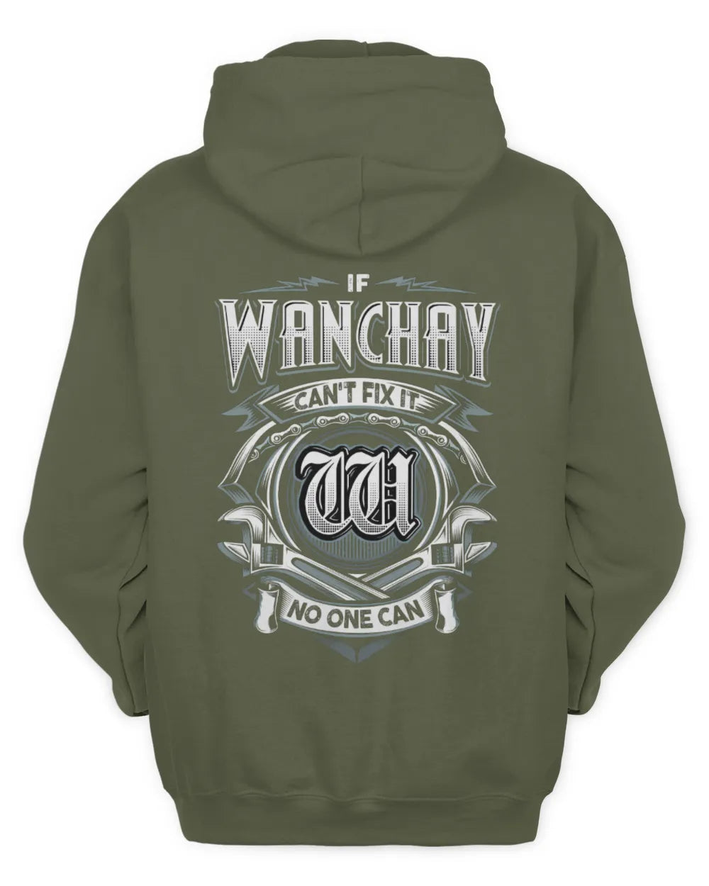 WANCHAY AP81-K4-626 - Personalized Ahmed Quote Apparel “If Ahmed Can't Fix It, No One Can” - Unisex Hoodie - Military Green