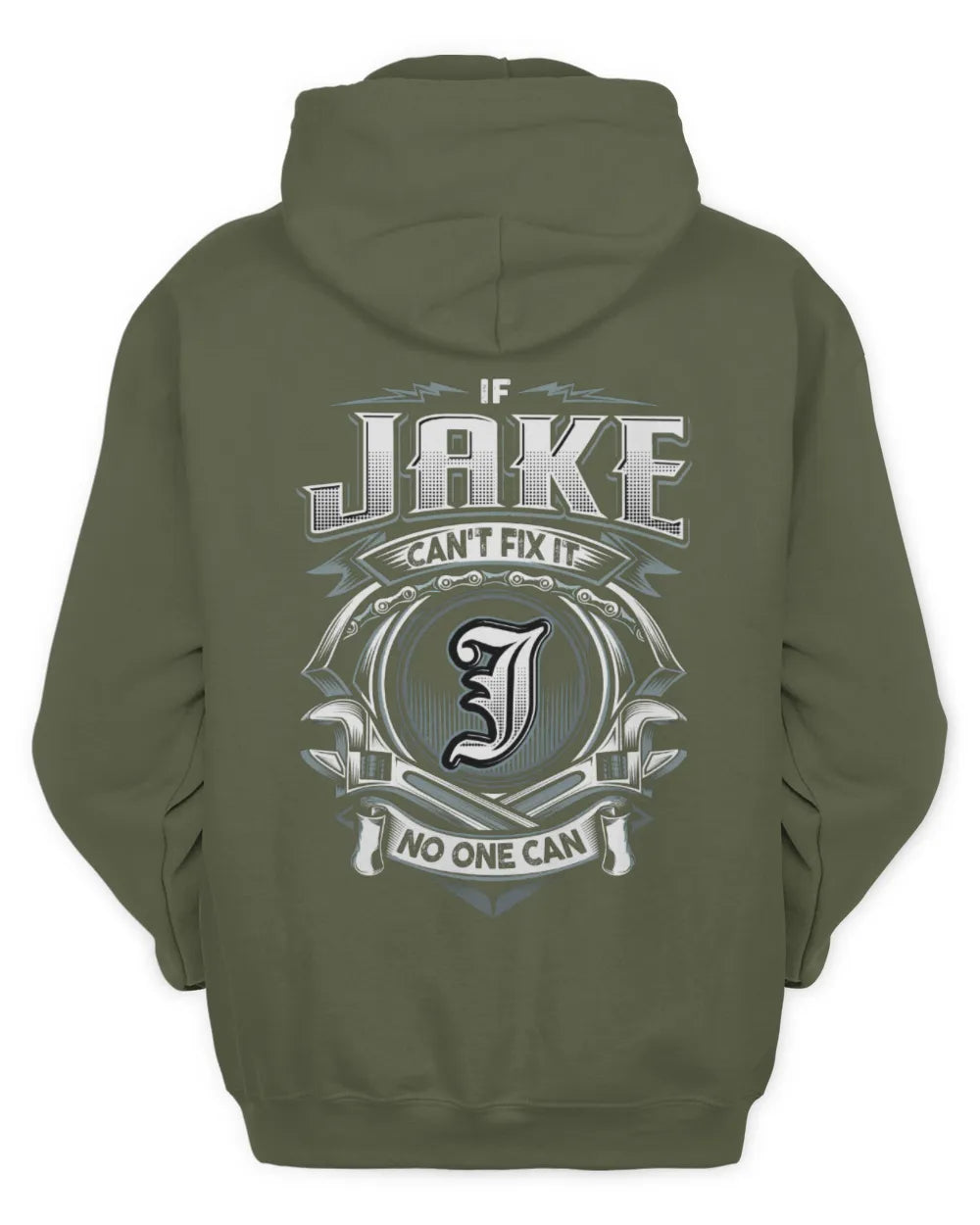 JAKE AP81-K4-626 - Personalized Ahmed Quote Apparel “If Ahmed Can't Fix It, No One Can” - Unisex Hoodie - Military Green