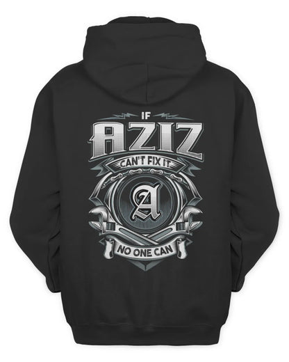 AZIZ AP81-K4-626 - Personalized Ahmed Quote Apparel “If Ahmed Can't Fix It, No One Can” - Unisex Hoodie - Black