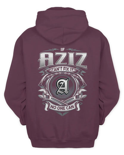 AZIZ AP81-K4-626 - Personalized Ahmed Quote Apparel “If Ahmed Can't Fix It, No One Can” - Unisex Hoodie - Maroon