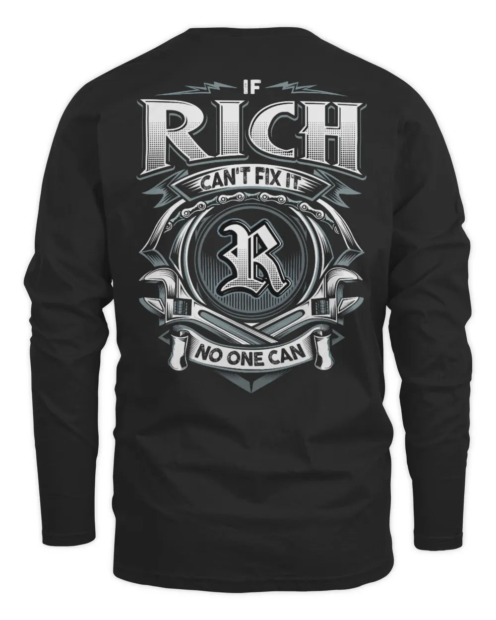 RICH AP81-K4-626 - Personalized Ahmed Quote Apparel “If Ahmed Can't Fix It, No One Can” - Men's Long Sleeved T-Shirt - Black
