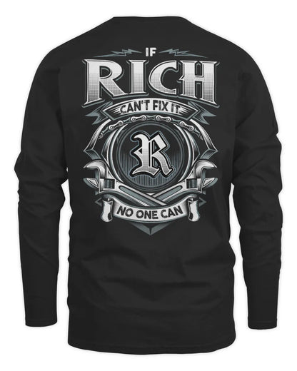 RICH AP81-K4-626 - Personalized Ahmed Quote Apparel “If Ahmed Can't Fix It, No One Can” - Men's Long Sleeved T-Shirt - Black
