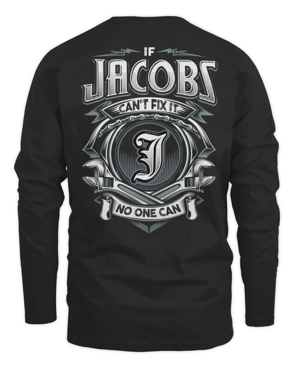 JACOBS AP81-K4-626 - Personalized Ahmed Quote Apparel “If Ahmed Can't Fix It, No One Can” - Men's Long Sleeved T-Shirt - Black