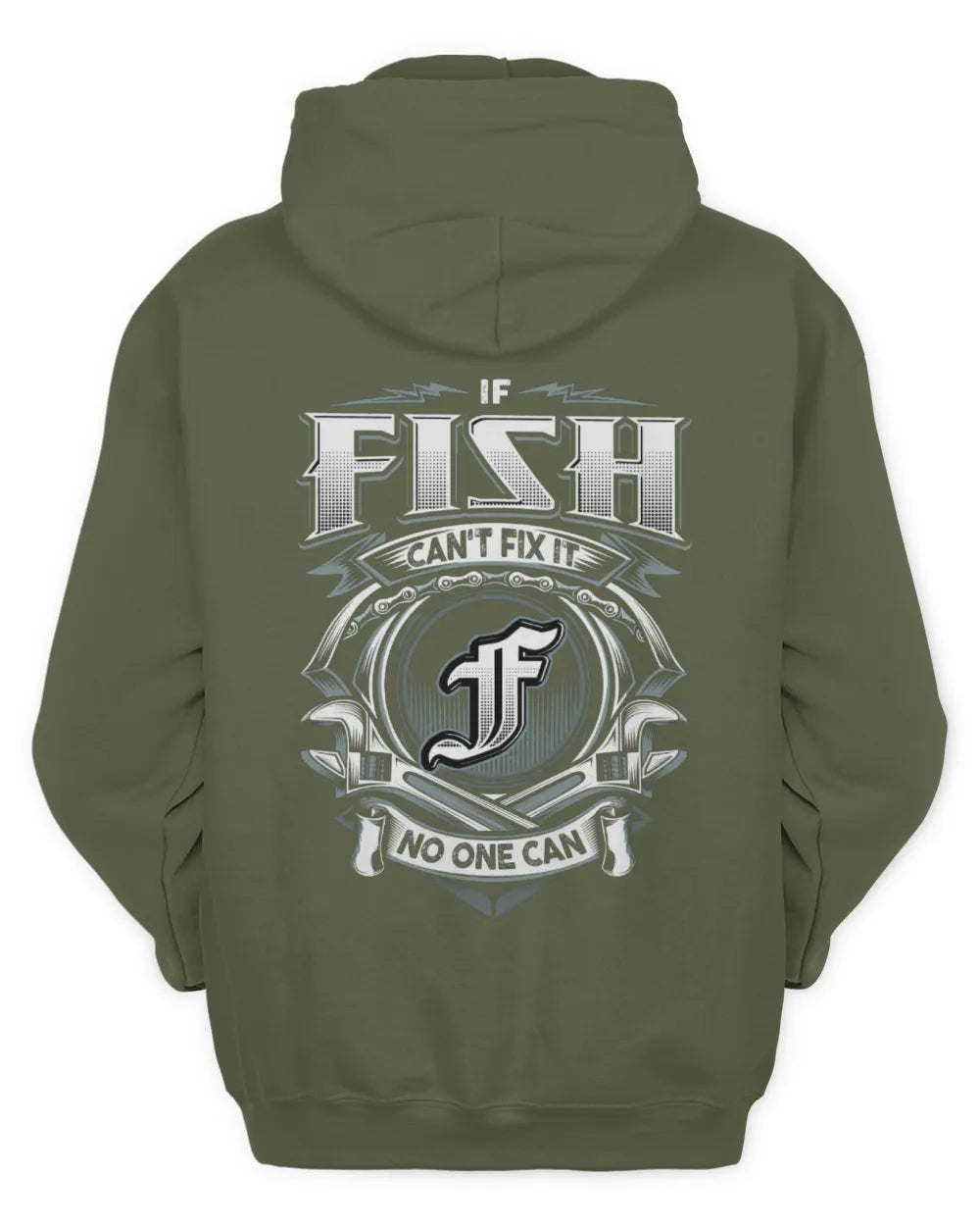 FISH AP81-K4-626 - Personalized Ahmed Quote Apparel “If Ahmed Can't Fix It, No One Can” - Unisex Hoodie - Military Green