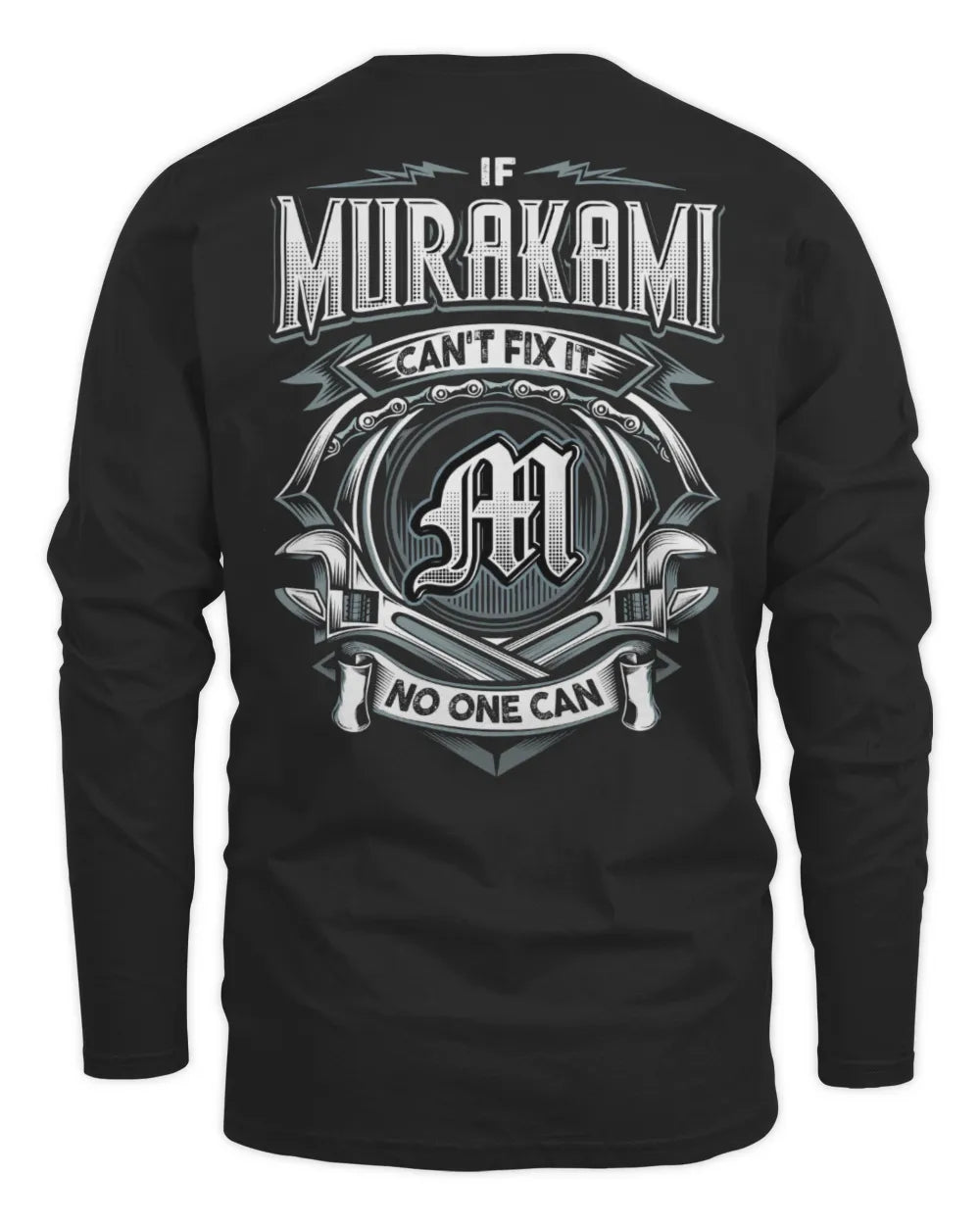 MURAKAMI AP81-K4-626 - Personalized Ahmed Quote Apparel “If Ahmed Can't Fix It, No One Can” - Men's Long Sleeved T-Shirt - Black