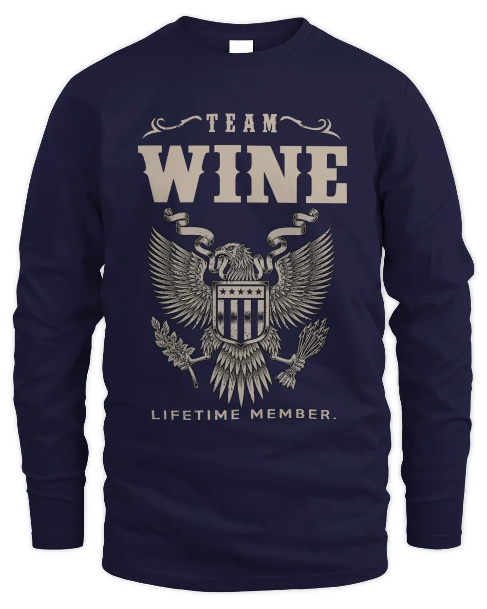 WINE TP06-K82 – Personalized Classic Style Apparel “Team NAME Lifetime Member” - Men's Long Sleeved T-Shirt - Navy