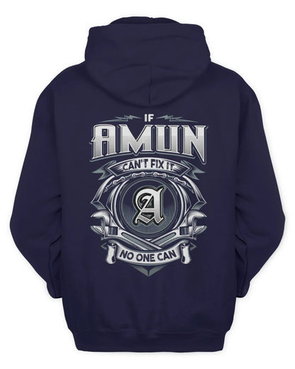 AMUN AP81-K4-626 - Personalized Ahmed Quote Apparel “If Ahmed Can't Fix It, No One Can” - Unisex Hoodie - Navy