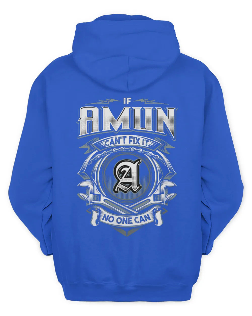 AMUN AP81-K4-626 - Personalized Ahmed Quote Apparel “If Ahmed Can't Fix It, No One Can” - Unisex Hoodie - Royal