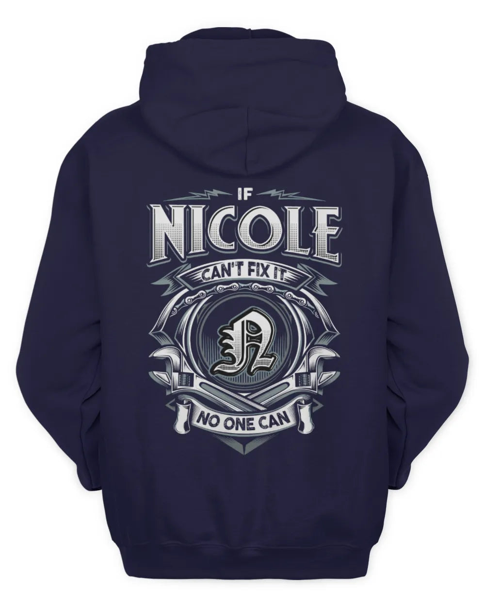 NICOLE AP81-K4-626 - Personalized Ahmed Quote Apparel “If Ahmed Can't Fix It, No One Can” - Unisex Hoodie - Navy
