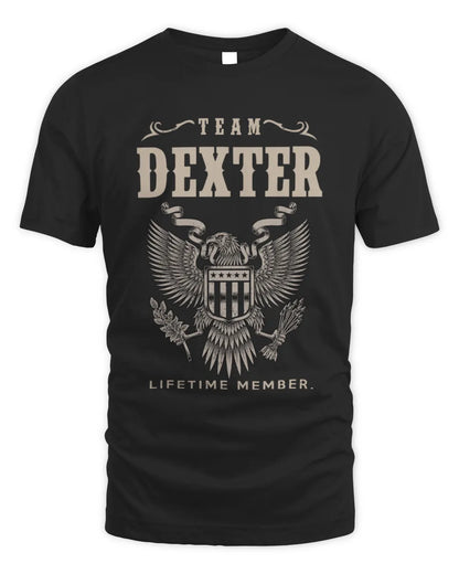 DEXTER TP06-K82 – Personalized Classic Style Apparel “Team NAME Lifetime Member” - Unisex Standard T-Shirt - Black