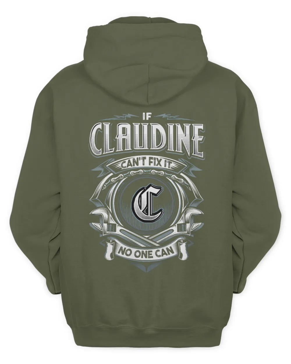 CLAUDINE AP81-K4-626 - Personalized Ahmed Quote Apparel “If Ahmed Can't Fix It, No One Can” - Unisex Hoodie - Military Green