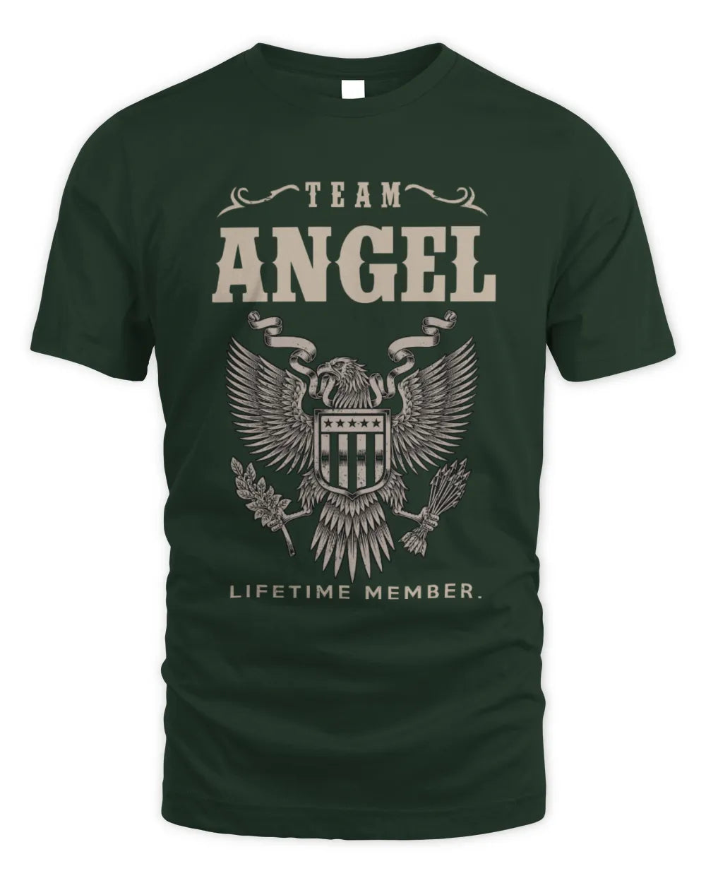 ANGEL TP06-K82 – Personalized Classic Style Apparel “Team NAME Lifetime Member” - Unisex Standard T-Shirt - Forest Green