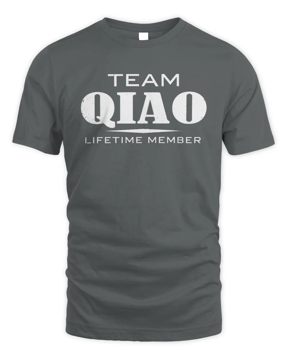 QIAO BL62-K4-128 - Personalized “Team NAME Lifetime Member” - Unisex Standard T-Shirt - Charcoal
