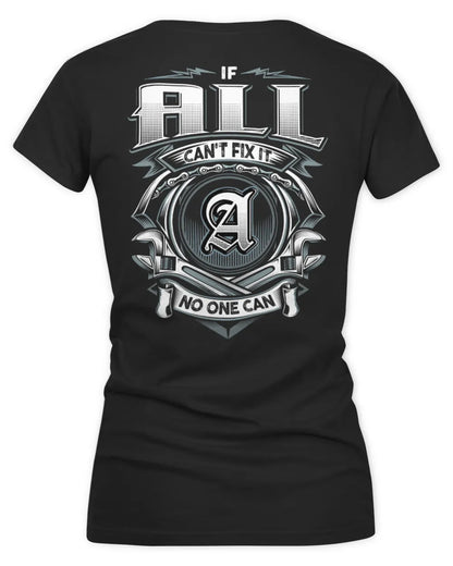 ALL AP81-K4-626 - Personalized Ahmed Quote Apparel “If Ahmed Can't Fix It, No One Can” - Women's V-Neck T-Shirt - Black