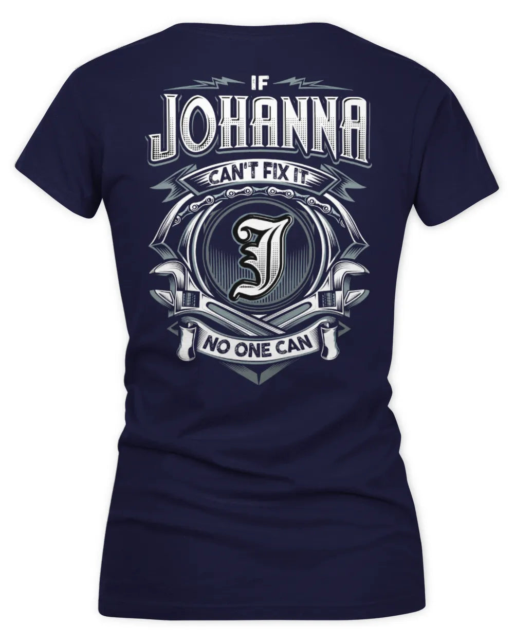 JOHANNA AP81-K4-626 - Personalized Ahmed Quote Apparel “If Ahmed Can't Fix It, No One Can” - Women's V-Neck T-Shirt - Navy