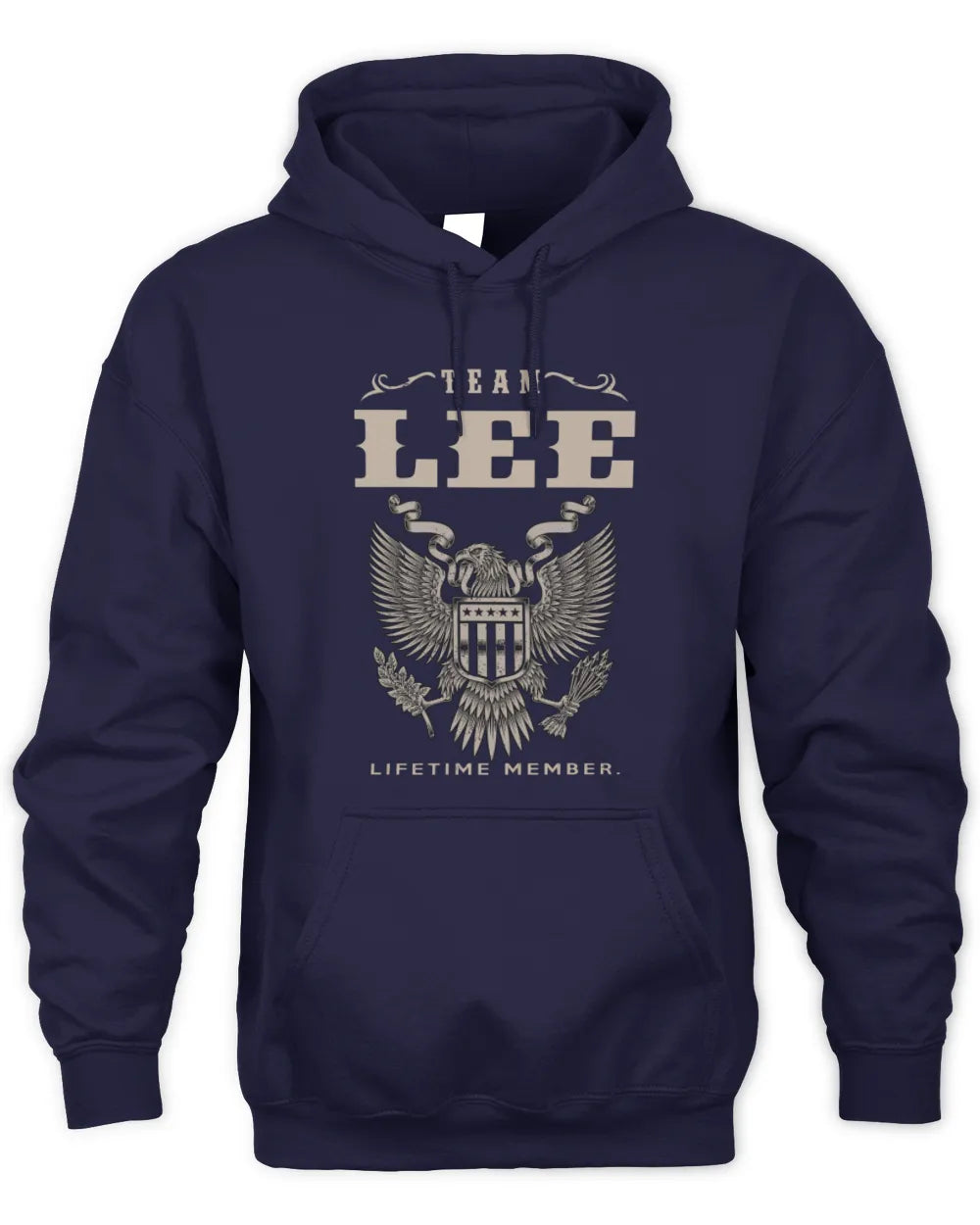 LEE TP06-K82 – Personalized Classic Style Apparel “Team NAME Lifetime Member” - Unisex Hoodie - Navy