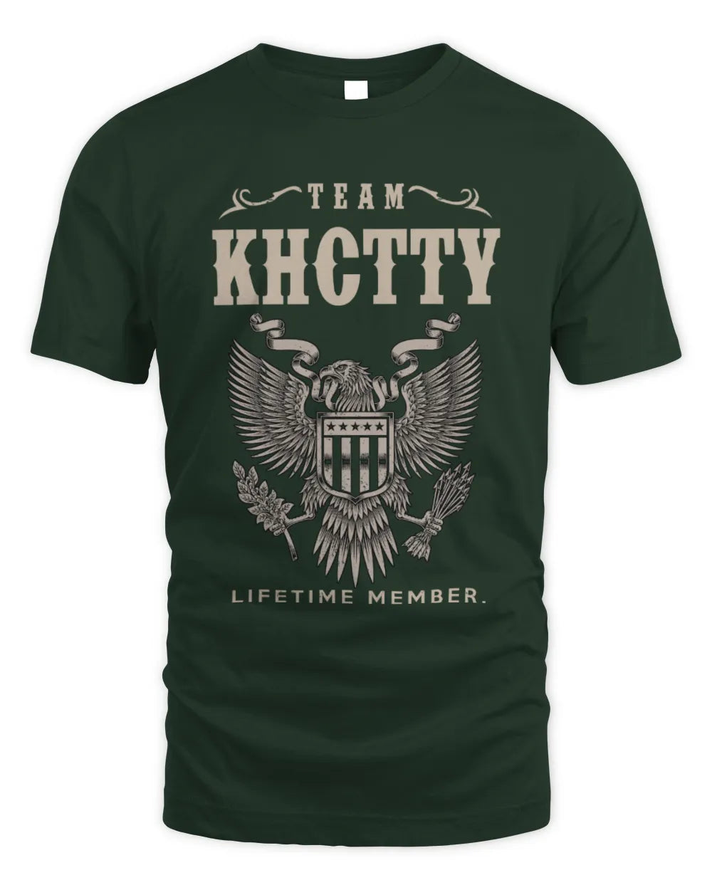 KHCTTY TP06-K82 – Personalized Classic Style Apparel “Team NAME Lifetime Member” - Unisex Standard T-Shirt - Forest Green