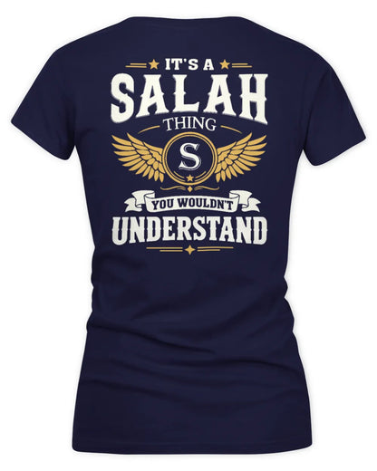 SALAH KT06-M008 It’s a [NAME] Thing – You Wouldn’t Understand | Personalized Vintage T-Shirt - Women's V-Neck T-Shirt - Navy