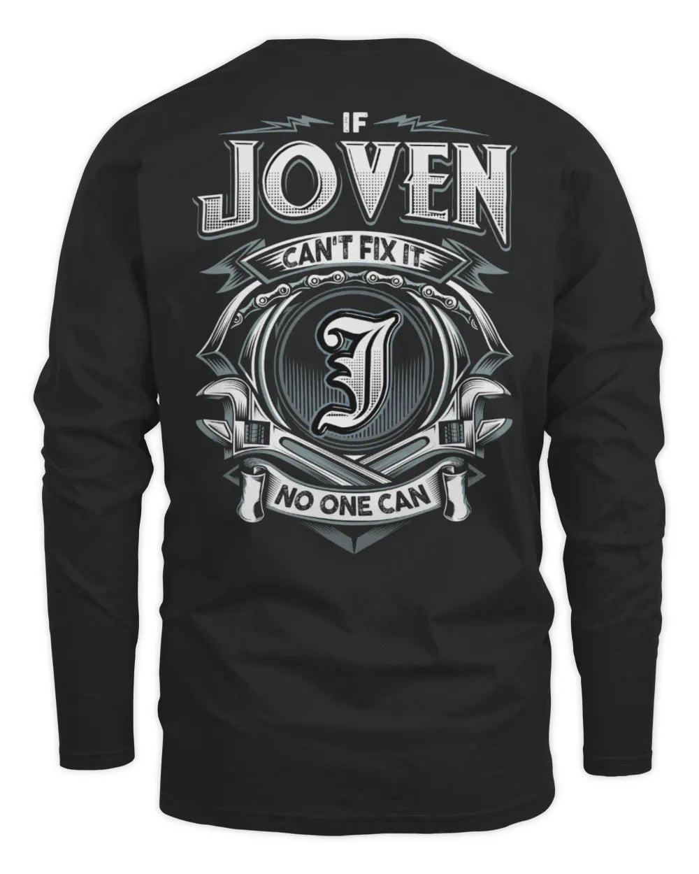 JOVEN AP81-K4-626 - Personalized Ahmed Quote Apparel “If Ahmed Can't Fix It, No One Can” - Men's Long Sleeved T-Shirt - Black