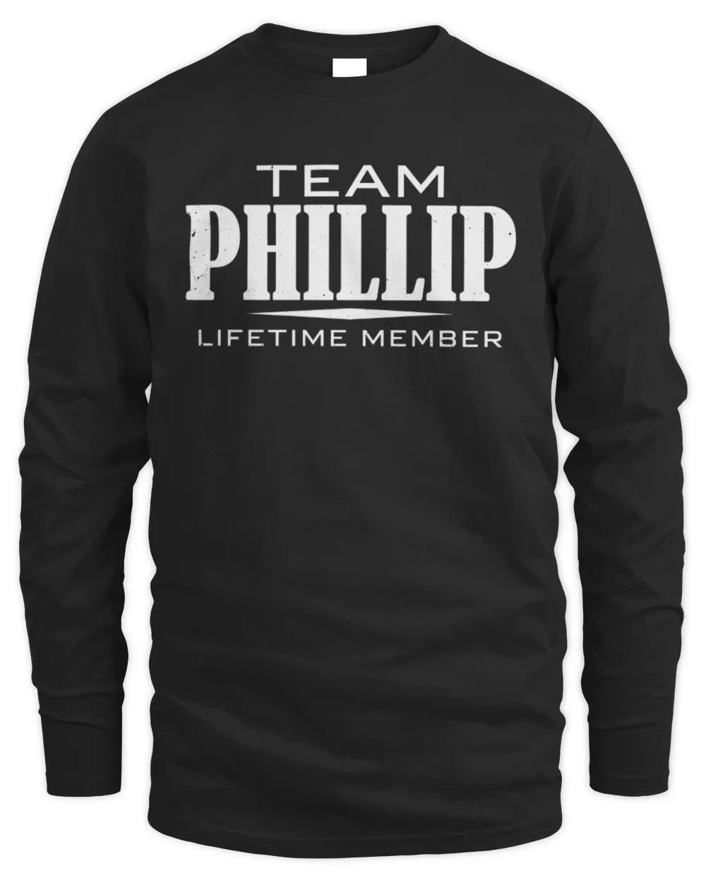 PHILLIP BL62-K4-128 - Personalized “Team NAME Lifetime Member” - Men's Long Sleeved T-Shirt - Black