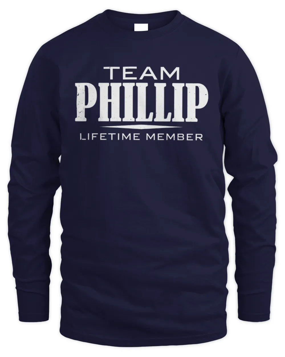 PHILLIP BL62-K4-128 - Personalized “Team NAME Lifetime Member” - Men's Long Sleeved T-Shirt - Navy