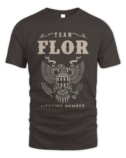 FLOR TP06-K82 – Personalized Classic Style Apparel “Team NAME Lifetime Member” - Unisex Standard T-Shirt - Dark Chocolate