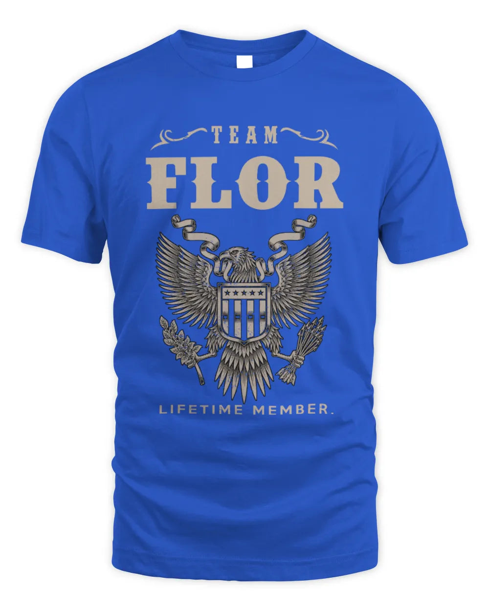 FLOR TP06-K82 – Personalized Classic Style Apparel “Team NAME Lifetime Member” - Unisex Standard T-Shirt - Royal