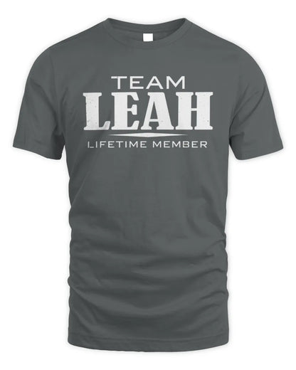 LEAH BL62-K4-128 - Personalized “Team NAME Lifetime Member” - Unisex Standard T-Shirt - Charcoal