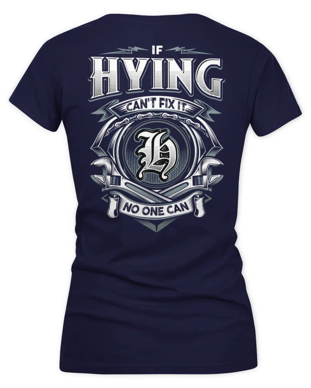 HYING AP81-K4-626 - Personalized Ahmed Quote Apparel “If Ahmed Can't Fix It, No One Can” - Women's V-Neck T-Shirt - Navy