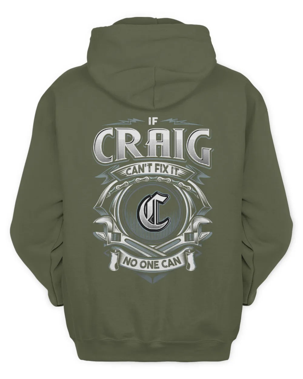 CRAIG AP81-K4-626 - Personalized Ahmed Quote Apparel “If Ahmed Can't Fix It, No One Can” - Unisex Hoodie - Military Green