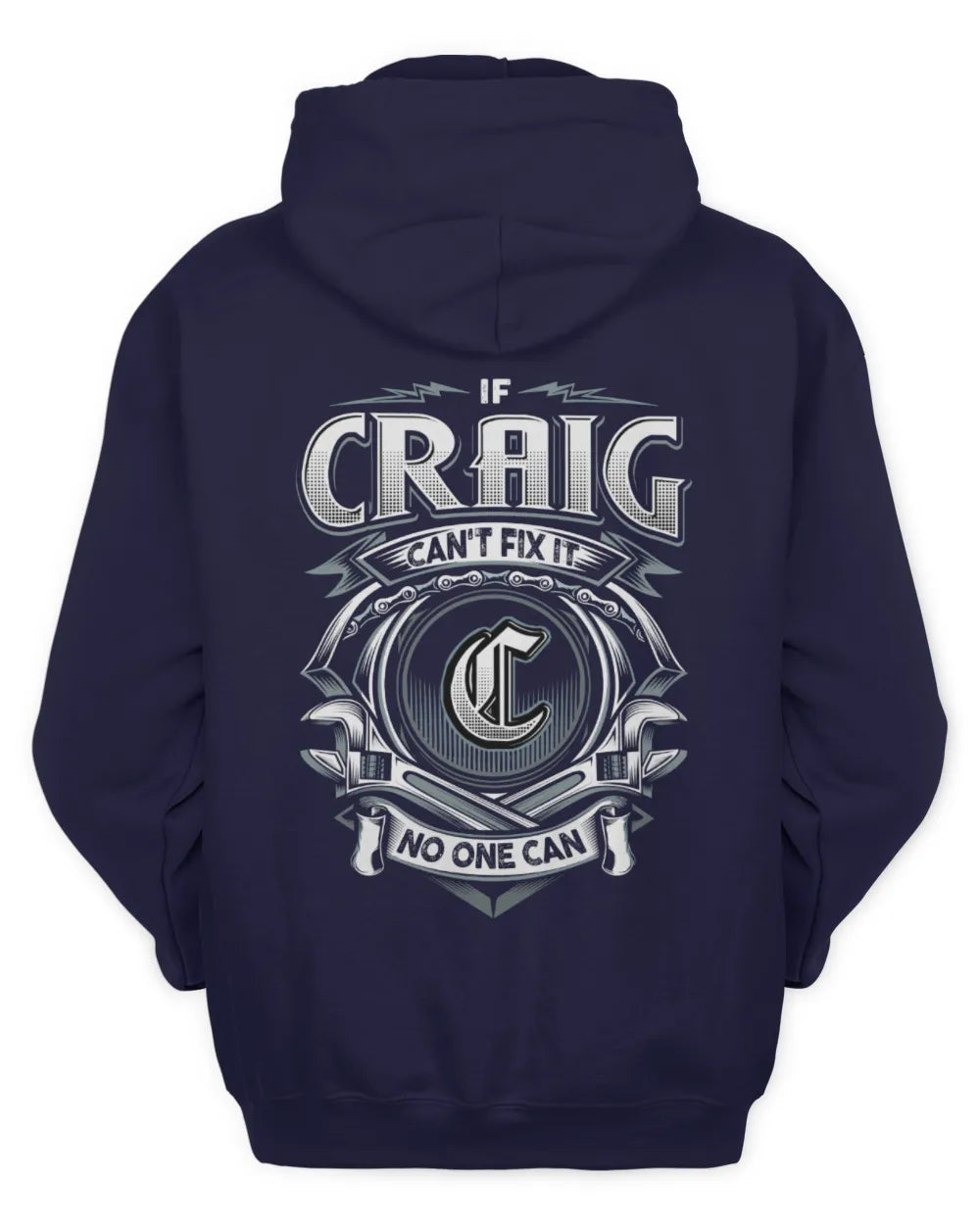 CRAIG AP81-K4-626 - Personalized Ahmed Quote Apparel “If Ahmed Can't Fix It, No One Can” - Unisex Hoodie - Navy