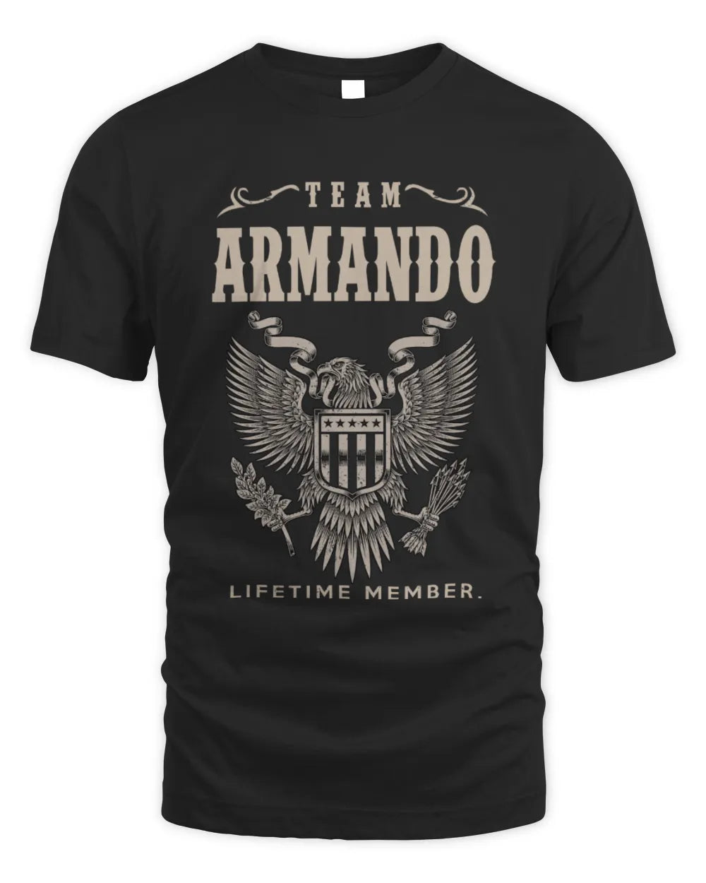ARMANDO TP06-K82 – Personalized Classic Style Apparel “Team NAME Lifetime Member” - Unisex Standard T-Shirt - Black