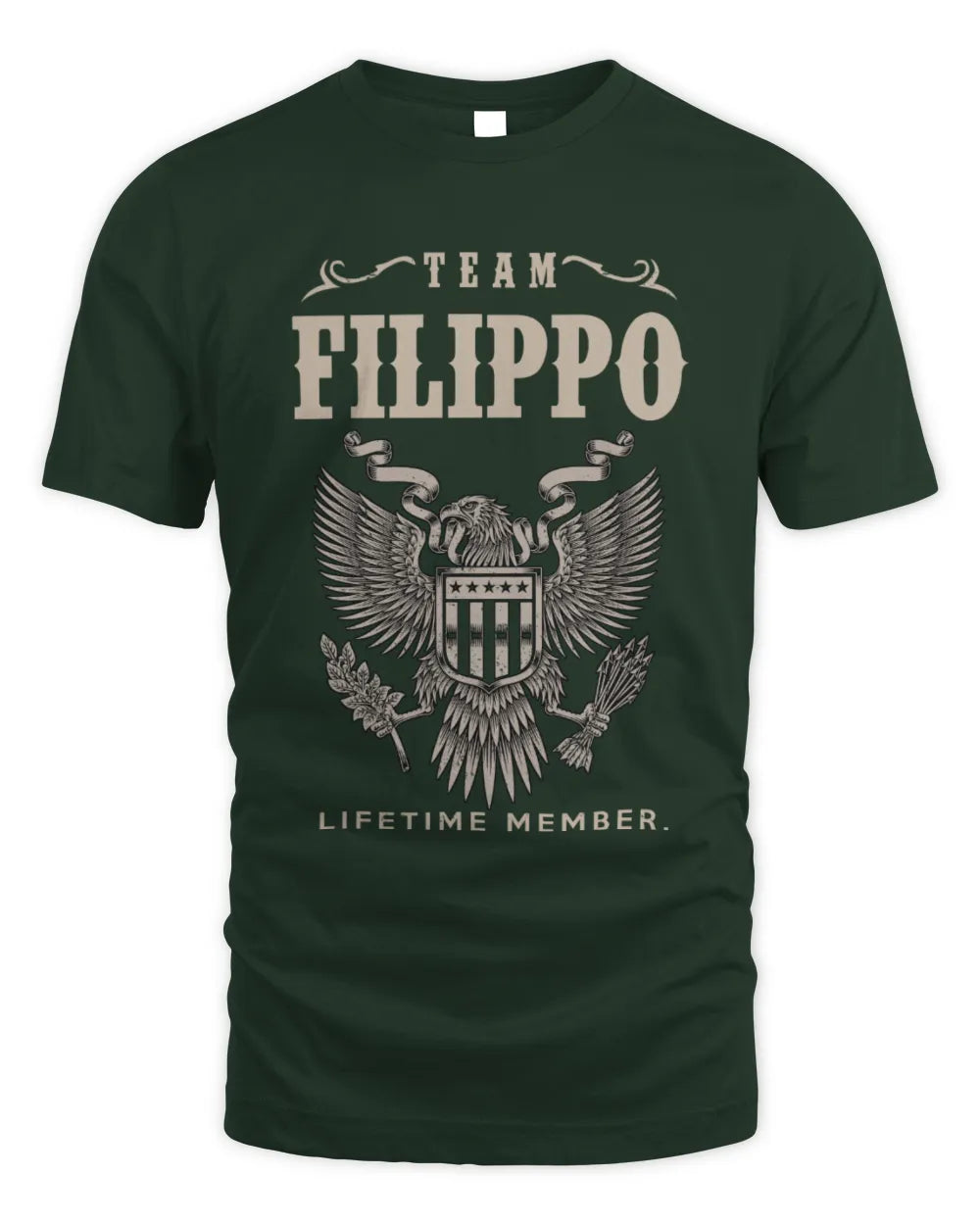 FILIPPO TP06-K82 – Personalized Classic Style Apparel “Team NAME Lifetime Member” - Unisex Standard T-Shirt - Forest Green