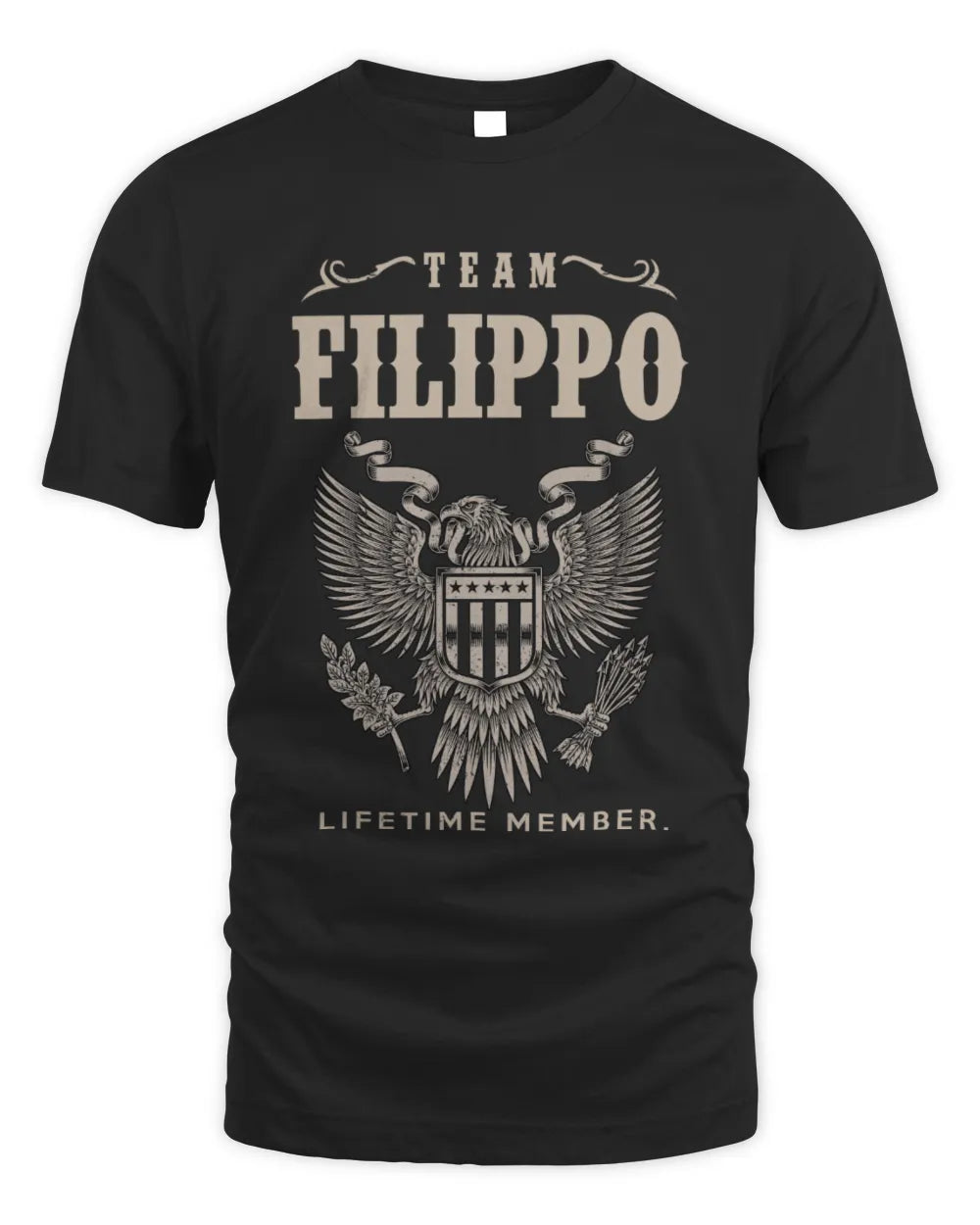 FILIPPO TP06-K82 – Personalized Classic Style Apparel “Team NAME Lifetime Member” - Unisex Standard T-Shirt - Black