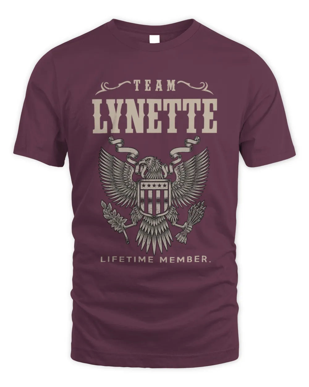LYNETTE TP06-K82 – Personalized Classic Style Apparel “Team NAME Lifetime Member” - Unisex Standard T-Shirt - Maroon