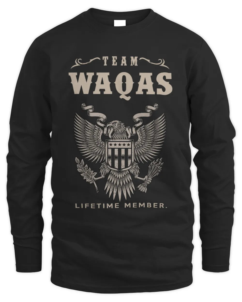 WAQAS TP06-K82 – Personalized Classic Style Apparel “Team NAME Lifetime Member” - Men's Long Sleeved T-Shirt - Black