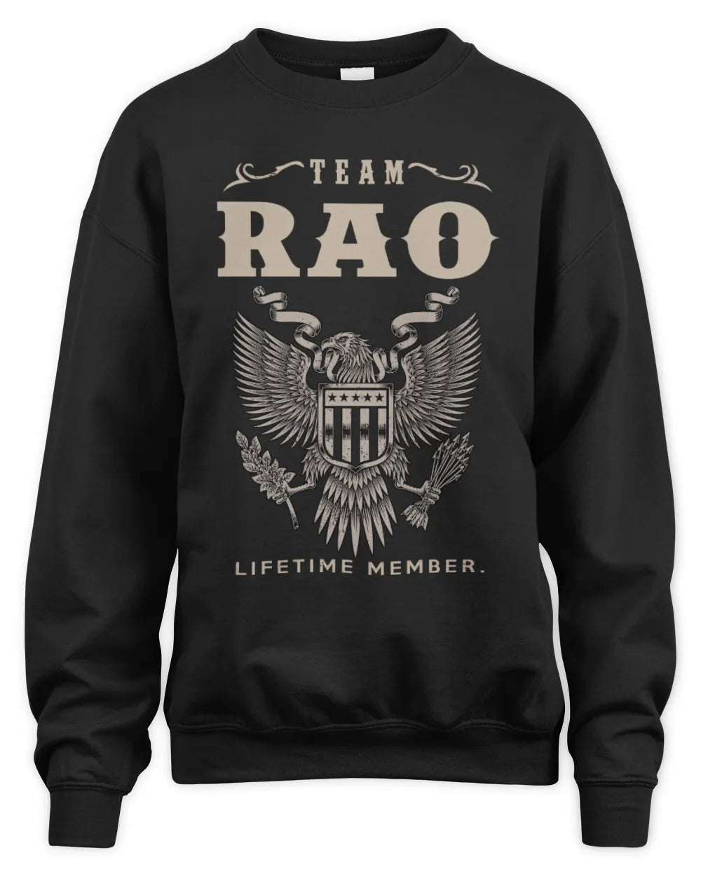 RAO TP06-K82 – Personalized Classic Style Apparel “Team NAME Lifetime Member” - Unisex Sweatshirt - Black