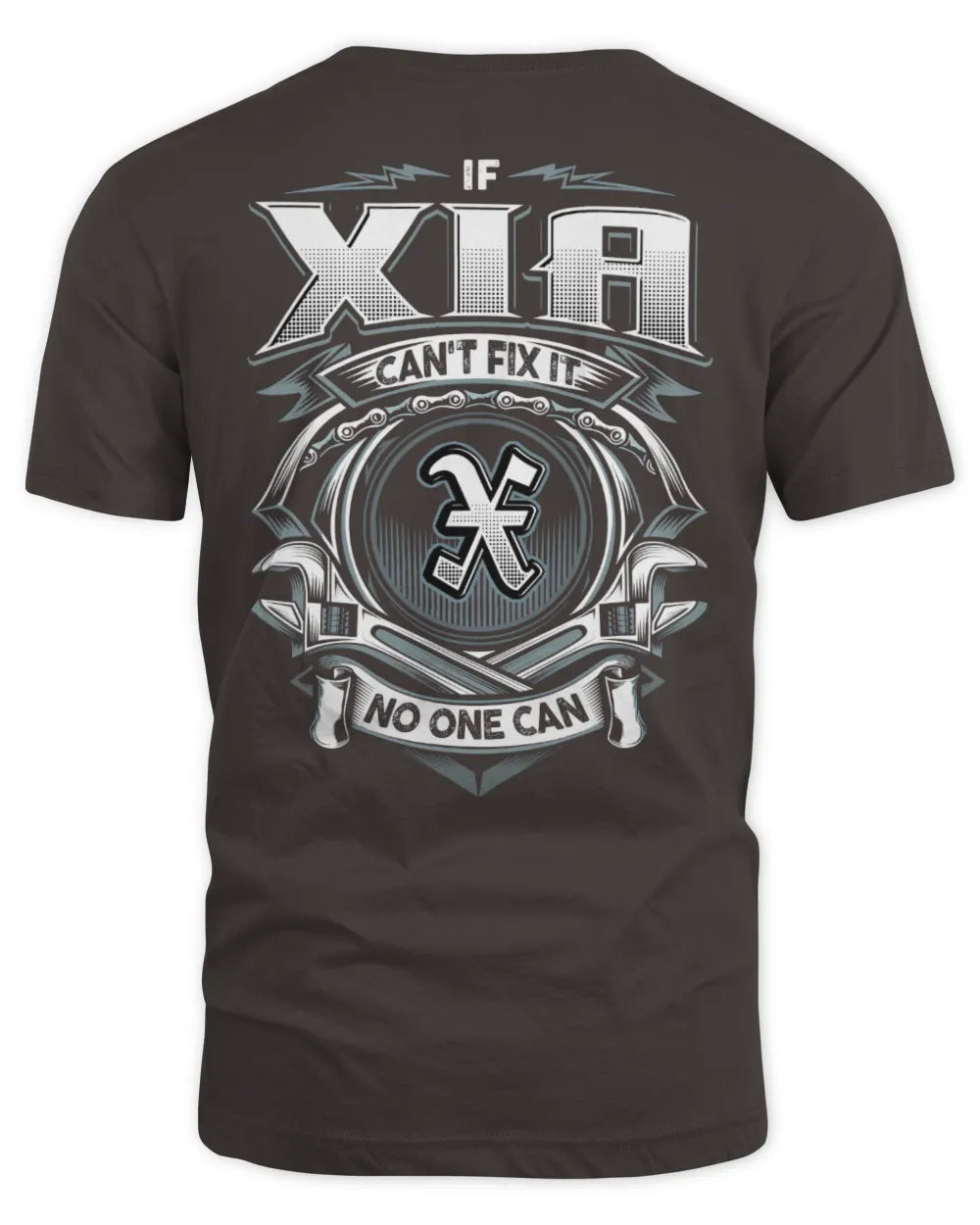 XIA AP81-K4-626 - Personalized Ahmed Quote Apparel “If Ahmed Can't Fix It, No One Can” - Unisex Standard T-Shirt - Dark Chocolate