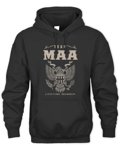 MAA TP06-K82 – Personalized Classic Style Apparel “Team NAME Lifetime Member” - Unisex Hoodie - Black