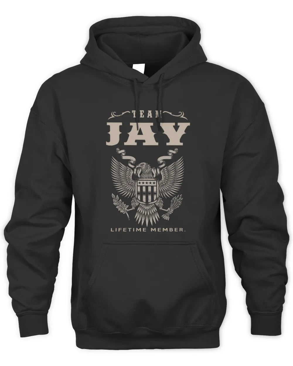 JAY TP06-K82 – Personalized Classic Style Apparel “Team NAME Lifetime Member” - Unisex Hoodie - Black