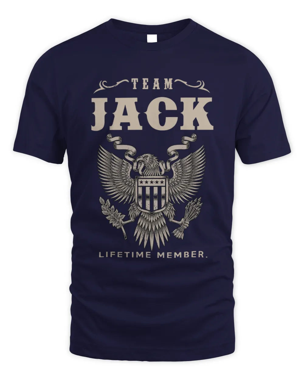 JACK TP06-K82 – Personalized Classic Style Apparel “Team NAME Lifetime Member” - Unisex Standard T-Shirt - Navy