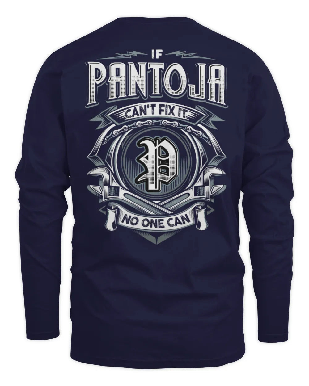 PANTOJA AP81-K4-626 - Personalized Ahmed Quote Apparel “If Ahmed Can't Fix It, No One Can” - Men's Long Sleeved T-Shirt - Navy