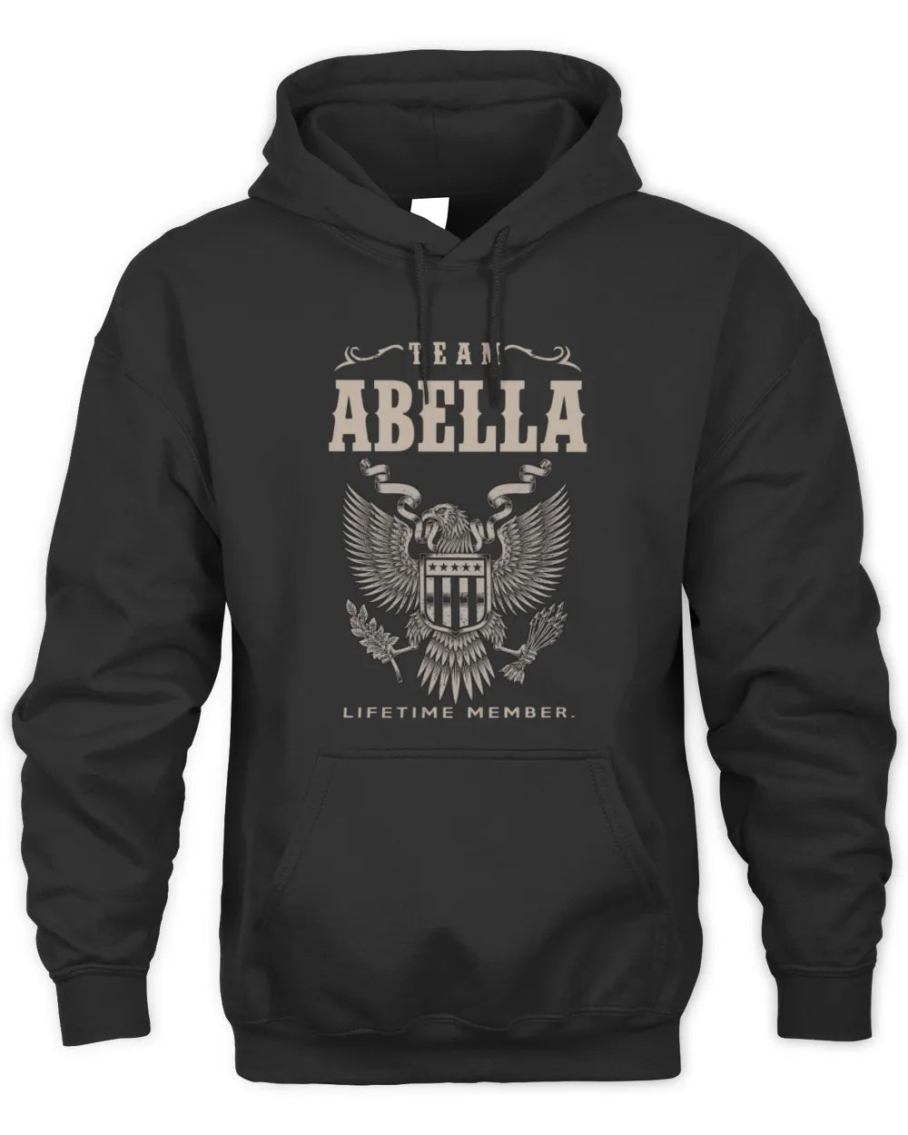 ABELLA TP06-K82 – Personalized Classic Style Apparel “Team NAME Lifetime Member” - Unisex Hoodie - Black