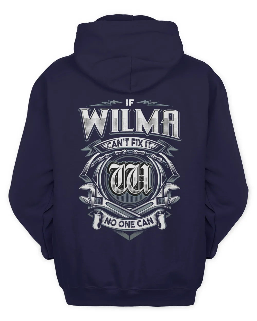 WILMA AP81-K4-626 - Personalized Ahmed Quote Apparel “If Ahmed Can't Fix It, No One Can” - Unisex Hoodie - Navy