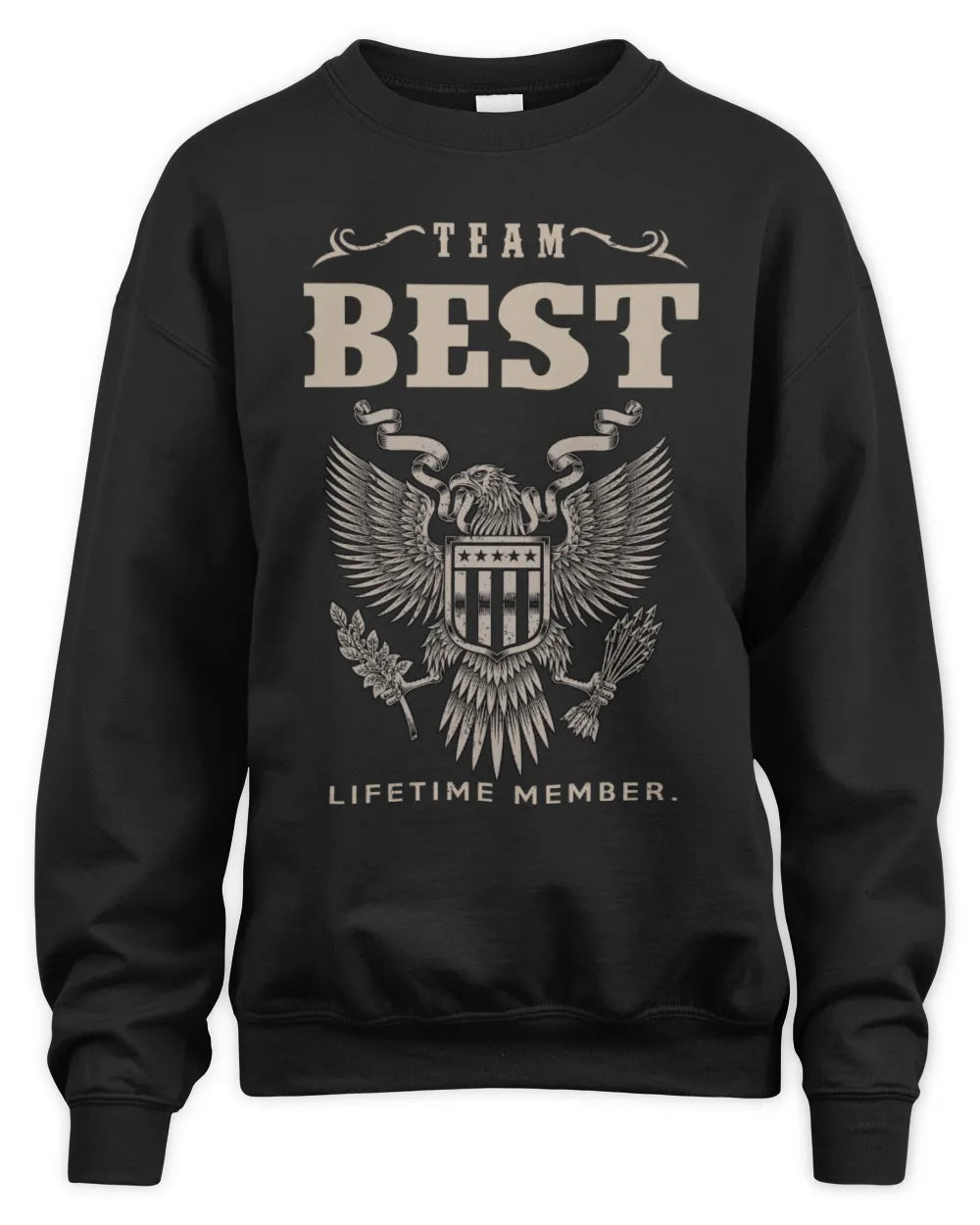 BEST TP06-K82 – Personalized Classic Style Apparel “Team NAME Lifetime Member” - Unisex Sweatshirt - Black