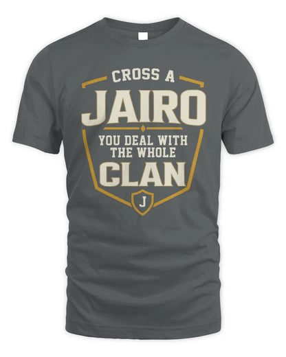 JAIRO NT1-K008 Cross A/An NAME, You Deal With the Whole Clan | Personalized Vintage T-Shirt - Unisex Standard T-Shirt - Charcoal