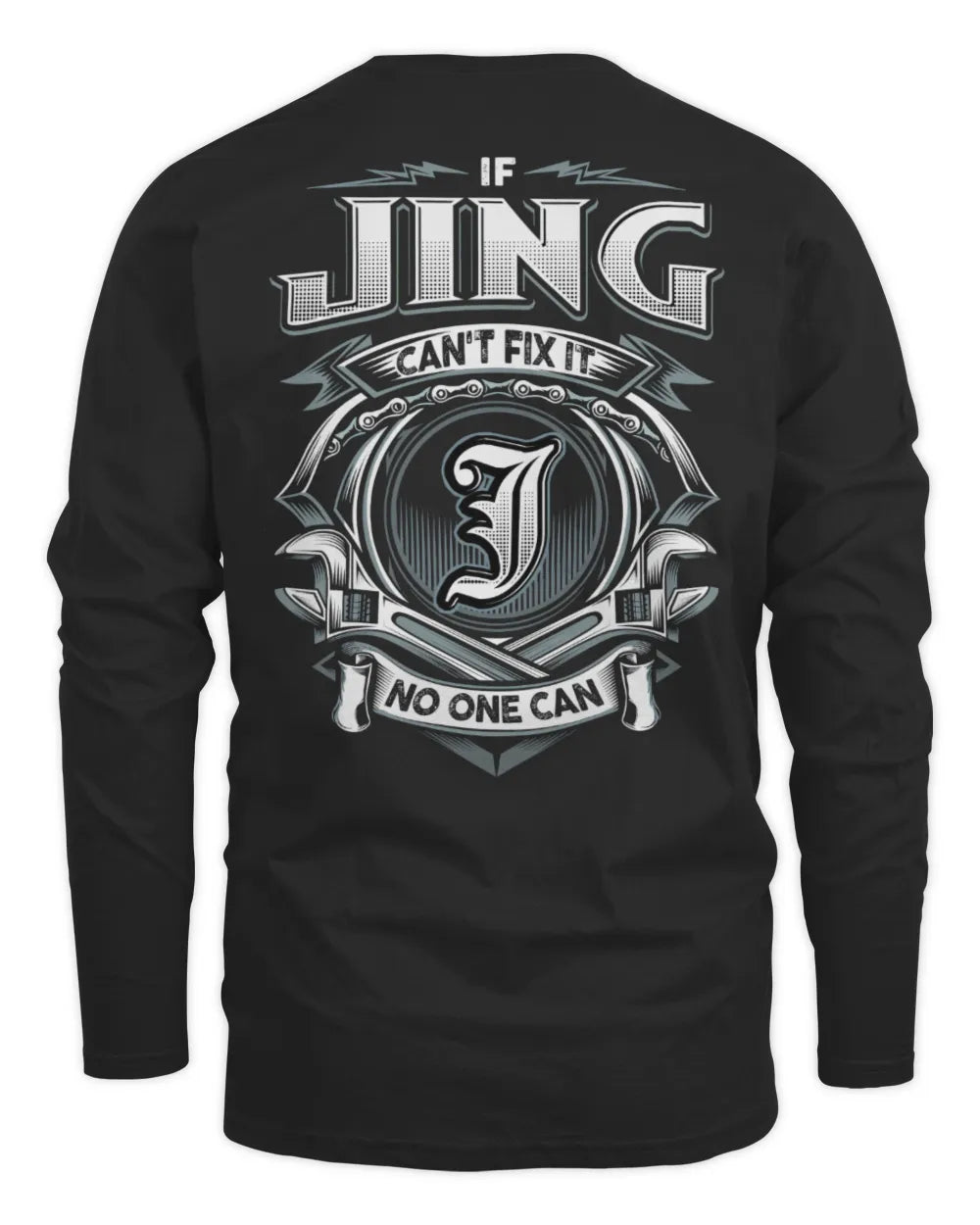 JING AP81-K4-626 - Personalized Ahmed Quote Apparel “If Ahmed Can't Fix It, No One Can” - Men's Long Sleeved T-Shirt - Black