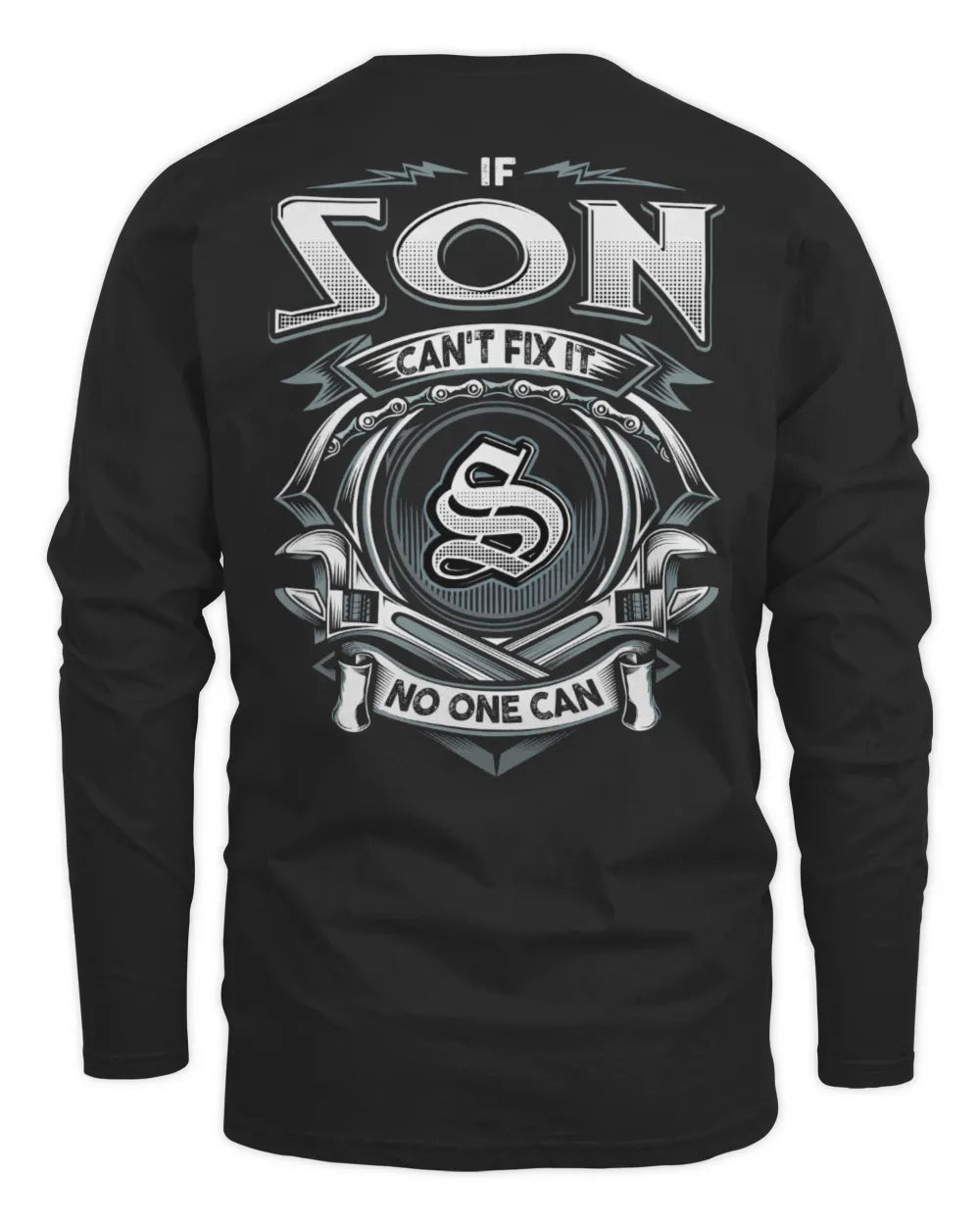 SON AP81-K4-626 - Personalized Ahmed Quote Apparel “If Ahmed Can't Fix It, No One Can” - Men's Long Sleeved T-Shirt - Black